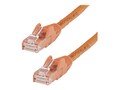 StarTech.com CAT6 Snagless Gigabit Wire 100W PoE 650 MHz Ethernet Patch Cable, Orange, 25ft, N6PATCH25OR, 11602058, Cables