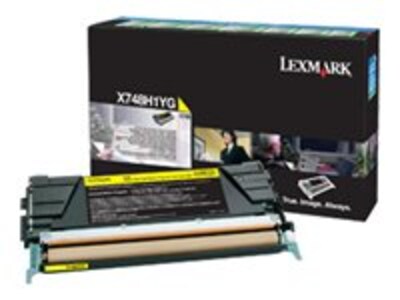 Lexmark Yellow High Yield Return Program Toner Cartridge for X748 Color Laser MFP Series, X748H1YG, 14012838, Toner and Imaging Components - OEM