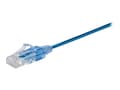 Monoprice SlimRun Cat6A UTP 30awg Ethernet Patch Cable, Blue, 2ft, 10-Pack, 29436, 37547114, Cables