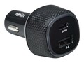 Tripp Lite Dual-Port USB Car Charger, 63W Max - USB-C PD 3.0 Up to 60W, USB-A QC 3.0 Up to 18W, U280-C02-63W-1B, 41331480, Automobile/Airline Power Adapters