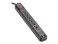 Tripp Lite Safe-IT 6-Outlet Surge Protector - 2 USB Ports, 10 ft. Cord, 5-15P Plug, TLP610BUAM, 41290229, Surge Suppressors