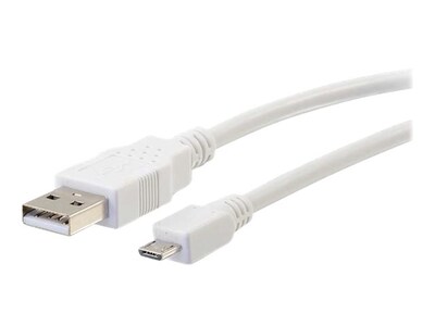 C2G USB 2.0 Type A to Micro USB Type B M M Cable, White, 1ft, 27441, 36179081, Cables