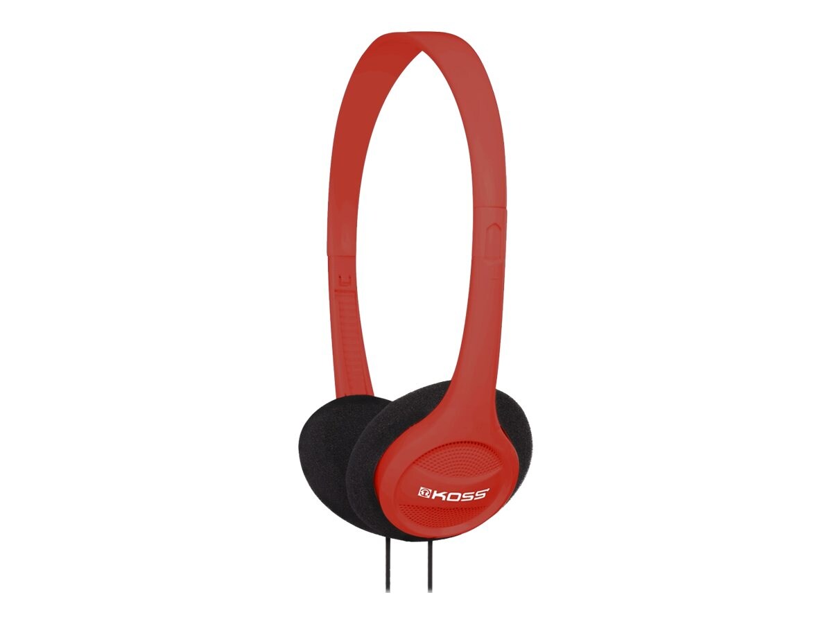 Koss Portable On Ear Headphone Adjustable Headband Red