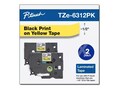 Brother 0.47 x 26.2' TZe631 Black on Yellow Tape for P-Touch 8m (2-pack), TZE6312PK                     , 41830840, Paper, Labels & Other Print Media