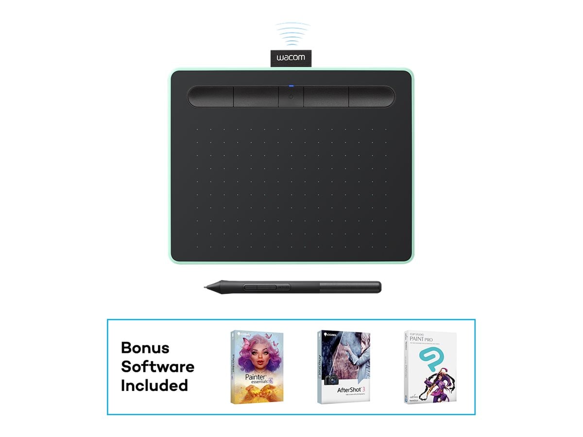 Wacom Intuos Creative Pen Small, Green Tablet w/ Bluetooth Corel Paint —  Beach Camera