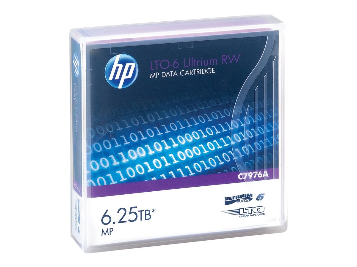 HPE 6.25TB LTO-6 Ultrium Metal Particle RW Data Cartridge (C7976A)
