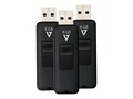 V7 8GB USB 2.0 Flash Drive, Black, 3-Pack, VF28GAR-3PK-3N, 34159141, Flash Drives