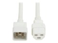 Eaton 20A 250V 12AWG C20 to C21 Heavy-Duty Power Cord, White, 4ft, P035-004-AWH                  , 41910936, Power Cords