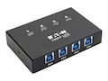 Tripp Lite 4-Port USB 3.x (5Gbps) Peripheral Sharing Switch, U359-004, 36695561, Switch Boxes - AV