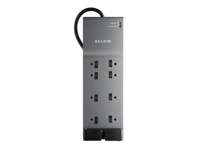 Belkin 8-Outlet 3550J Right Angle Plug Surge Protector w 6ft Cord - Tel + Coax Prot - Gray , BE108230-06, 7083275, Surge Suppressors Belkin 8-Outlet 3550J Right Angle Plug Surge Protector w 6ft Cord - Tel + Coax Prot - Gray , BE108230-06, 7083275, Surge Suppressors