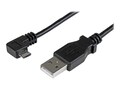 StarTech.com Right-Angle Micro USB to USB Type A M M Cable, Black, 1m, USBAUB1MRA, 30785101, Cables