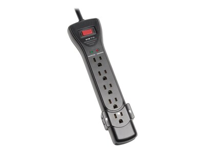 Tripp Lite Protect It! Surge Protector 120V (7) Outlets 7ft Cord 2160 Joules, Black, SUPER7B, 15054546, Surge Suppressors