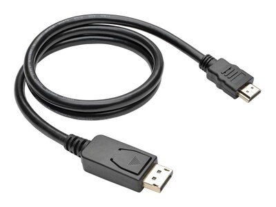 Tripp Lite DisplayPort 1.2 to HDMI M M Ultra HD 4K x 2K, 1080p Adapter Cable with Latches, Black, 3ft, P582-003-V2, 31454620, Cables