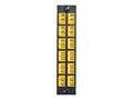 Hubbell Fiber Optic Panel Adapter, 24-Fiber, (12) LC Duplex, Zircon Sleeves, Yellow, FSPLCDS12Y, 41195515, Patch Panels