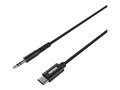 Kanex DuraBraid USB-C to 3.5mm Audio Cable, Black, 1m, K169-1525-BK3F, 37385389, Cables