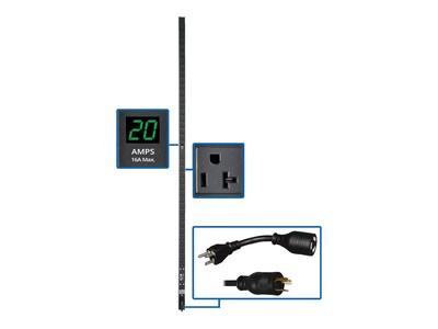 Tripp Lite PDU Metered 120V 20A 5-15 20R (36) Outlet L5-20P Vertical 0U RM, PDUMV20-72, 18816374, Power Distribution Units