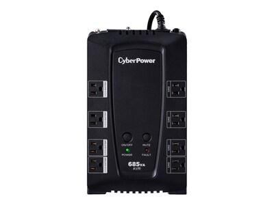 CyberPower Compact UPS AVR 685VA 390W 6ft CBL 3yr (CP685AVRG), CP685AVRG, 36319101, Battery Backup/UPS
