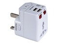 QVS Premium World Travel Power Adaptor with Surge Protection & 2.1A Dual-USB Charger, PA-C4, 41317813, AC Power Adapters (external)
