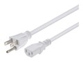 Monoprice Monoprice Power Cord - NEMA 5-15P to IEC 60320 C13_ 18AWG_ 10A_ 125V_ 3-Prong_ White_ 6ft, 43181                         , 41958568, Power Cords