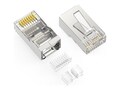 Axiom RJ45 CAT6A Shielded Plug, 3pc Type, Solid Stranded Wire, 50 Micron, 100-pack, RJ45C6ASS3100-AX, 41594115, Cable Accessories