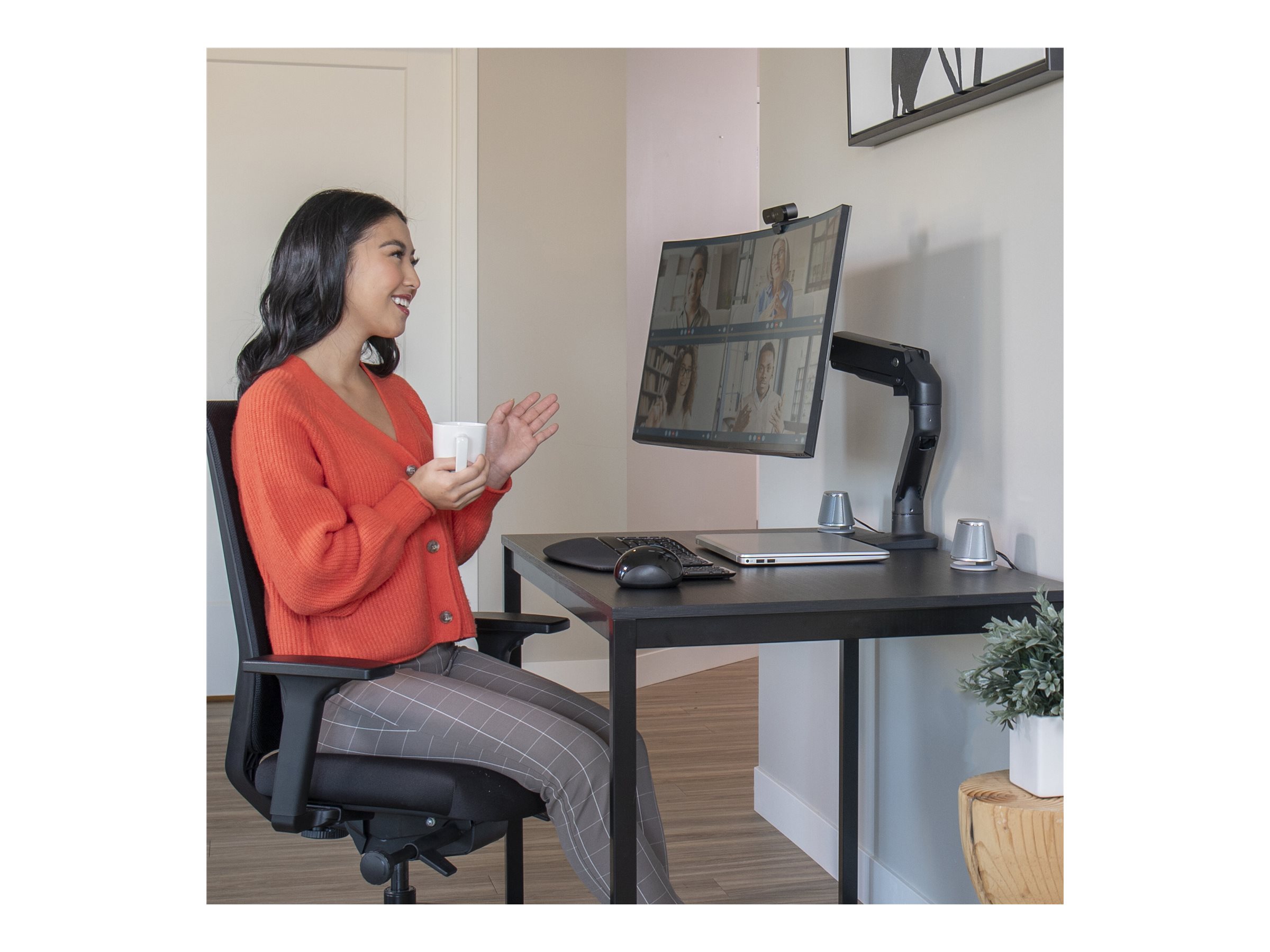 Ergotron HX Desk Heavy Monitor Arm Mount, Matte Black (45-475-224)