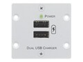 Kramer Double USB Charger - Black, W-2UC(B)                      , 41957444, Rack Cable Management