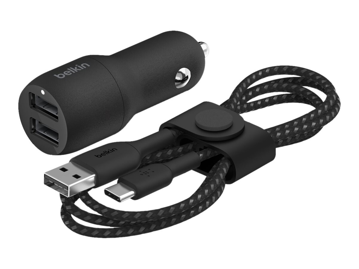 thumbnail interactive-video image 1 of Belkin Dual USB Car Charger – 37W, USB-C & USB-A, 100% Genuine – Open Box 1 of 3