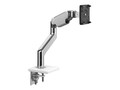Humanscale M8.1 Single Monitor Arm, Angled Dynamic Links, 100mm VESA, Clamp Mount, Polished Aluminum w  White, M81BTWC                       , 42011922, Stands & Mounts - Desktop Monitors