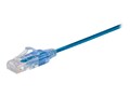 Monoprice SlimRun CATA UTP 30AWG Ethernet Patch Cable, Blue, 1ft, 10-Pack , 15150, 41700294, Cables