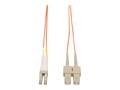 Tripp Lite Fiber Optic Cable, LC-SC, 50 125um, Duplex Multimode, 1m, N516-01M, 454645, Cables