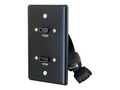 C2G Single-Gang Wall Plate w  Dual HDMI Pigtails, Black, 39879, 35130631, Premise Wiring Equipment