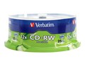 Verbatim 12x 700MB 80min Branded CD-RW Media (25-pack Spindle), 95155, 5870486, CD Media