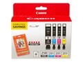 Canon PGI-250 CLI-251 4 Color Combo Pack, 6497B004, 15901231, Ink Cartridges & Ink Refill Kits - OEM