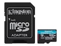 Kingston 512GB Canvas Go! Plus UHS-I microSDXC Memory Card with SD Adapter, SDCG3/512GB, 38197081, Memory - Flash