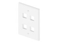UNC 4-Port Wall Plate, Single Gang, White, WP-4P-WHT, 20078622, Premise Wiring Equipment UNC 4-Port Wall Plate, Single Gang, White, WP-4P-WHT, 20078622, Premise Wiring Equipment