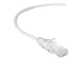 Black Box Slim-Net 28AWG CAT6 250MHz UTP Snagless Patch Cable, White, 7ft, C6PC28-WH-07, 33752823, Cables