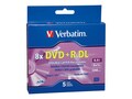 Verbatim 8X 8.5GB DVD+R DL Branded Media (5-pack Jewel Cases), 95311, 6561482, DVD Media