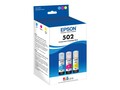 Epson EcoTank T502 Multi-Color Ink Bottles - Cyan, Magenta & Yellow (3-pack), T502520-S, 34502711, Ink Cartridges & Ink Refill Kits - OEM