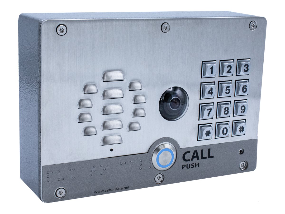 CyberData SIP-enabled h.264 Video Outdoor Intercom with Keypad (011414)