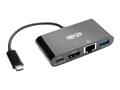 Tripp Lite USB-C to HDMI 4K 30Hz Adp with USB-A Hub, Gigabit Ethernet, Thunderbolt 3, U444-06N-H4GUBC, 35029604, Docking Stations & Port Replicators