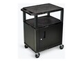 Luxor Tuffy A V Cabinet Cart with Two Shelves, Black, WT34C2E, 34508283, Furniture - Miscellaneous