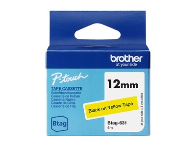 Brother 0.47 IN X 13.1 FT 12 MM X 4 M, BTAG631                       , 41961637, Paper, Labels & Other Print Media