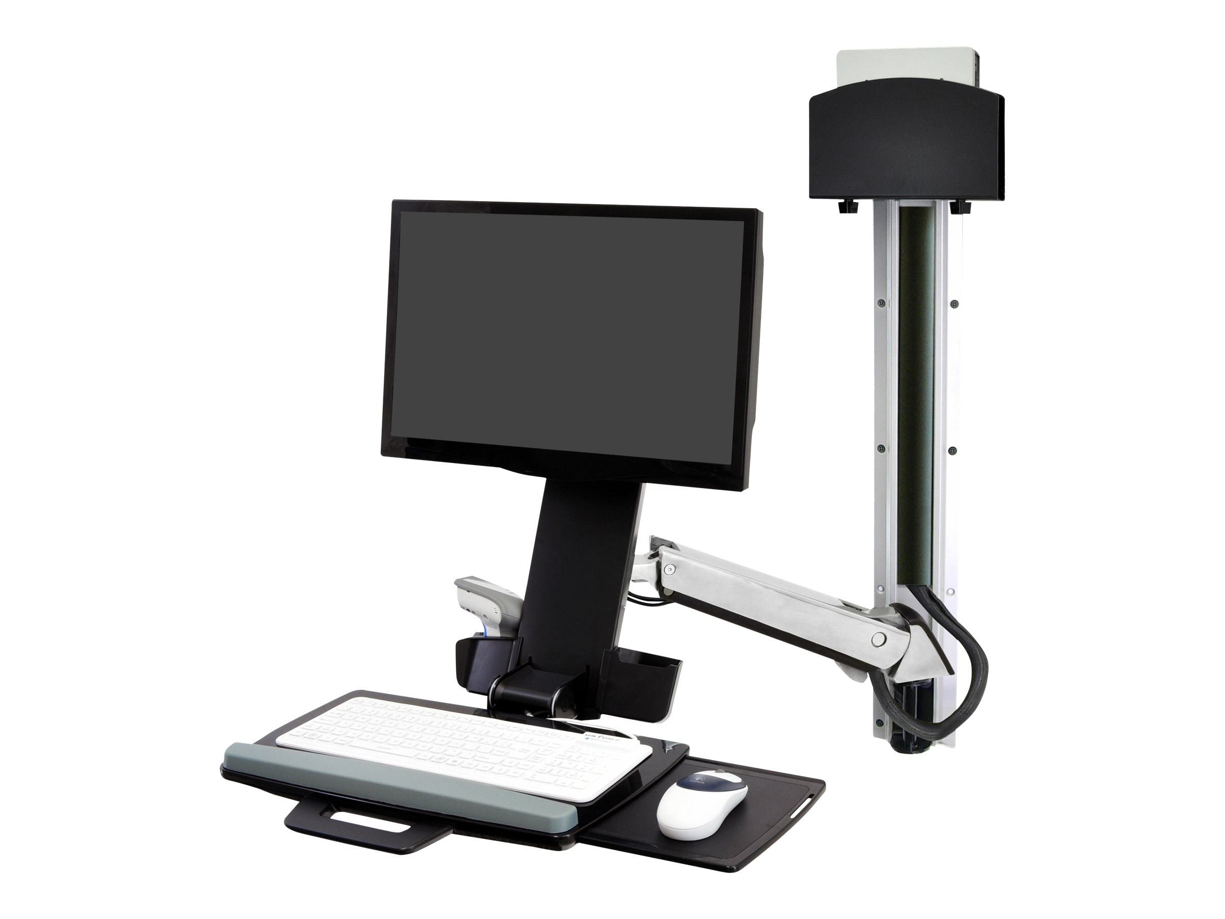 Ergotron StyleView Sit-Stand Combo System with Small CPU