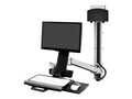 Ergotron StyleView Sit-Stand Combo System with Small CPU Holder (polished aluminum), 45-273-026, 13355134, Wall Stations