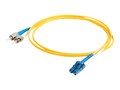 C2G LC-ST 9 125 OS1 Singlemode Duplex Fiber Optic Cable, Yellow, 3m, 11201, 31497582, Cables