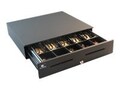 APG Series 4000 Cash Drawer, (2) Media Slots, Keyed-Alike w  K2 Lock, Coin Roll Storage, Black , JB320-BL1816-C-K2, 41366280, Cash Drawers