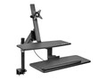 Tripp Lite WorkWise Sit Stand Desktop Workstation Adjustable Standing Desk w  Clamp, Single Monitor, Swing Arm, WWSS1327CP, 32402557, Furniture - Miscellaneous