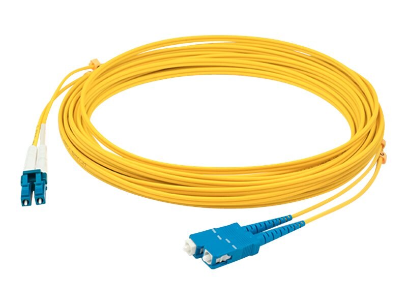 50m 164ft LC/SC 9/125 Duplex Single Mode Optic Fiber Optics Patch Cable Yellow