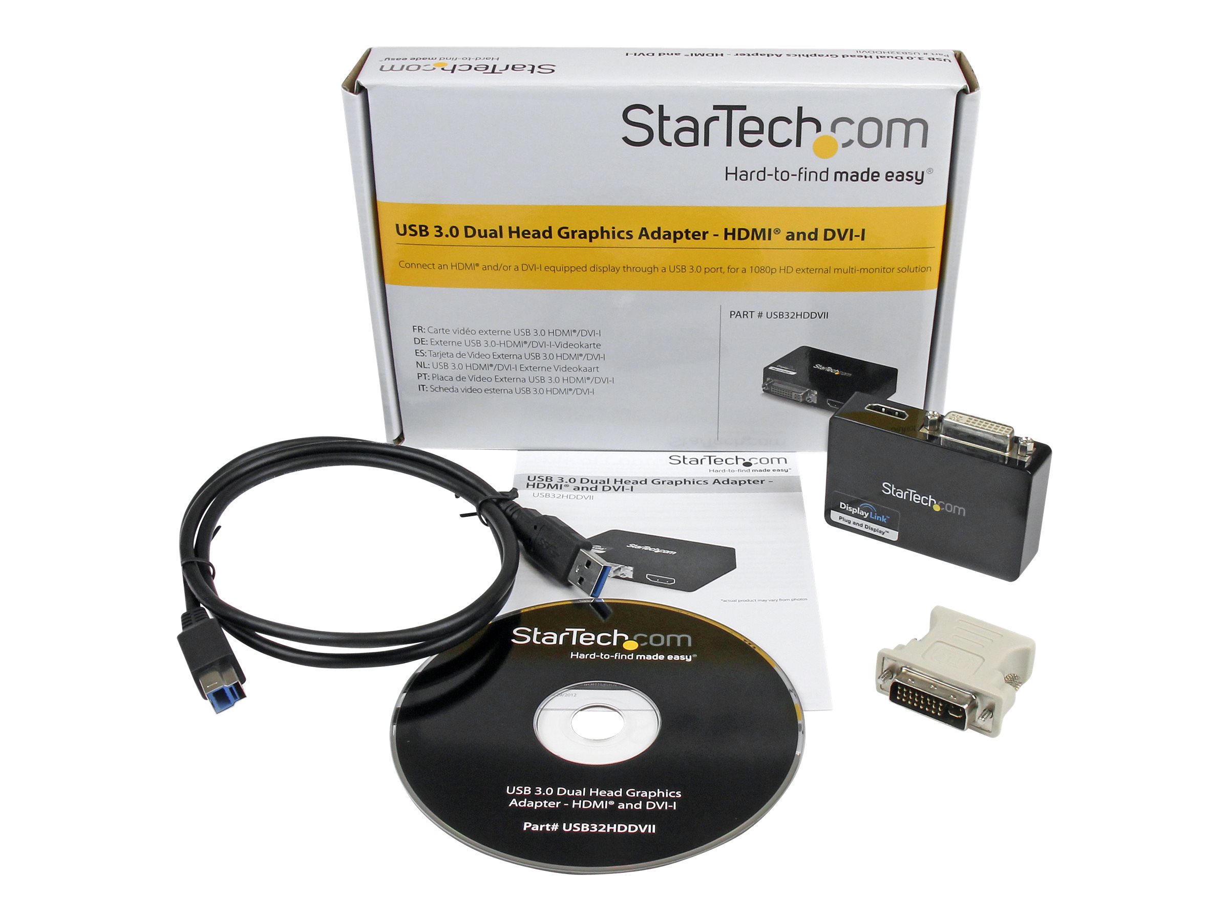 Misvisende Decode National folketælling StarTech.com USB 3.0 to HDMI and DVI Dual Monitor External Video  (USB32HDDVII)