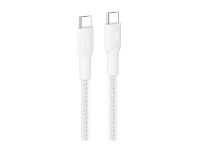 Belkin 240W PD 480Mbps Braided USB-C to USB-C M M Cable, White, 3m, CAB025FQ3MWH , 42078487, Cables Belkin 240W PD 480Mbps Braided USB-C to USB-C M M Cable, White, 3m, CAB025FQ3MWH , 42078487, Cables